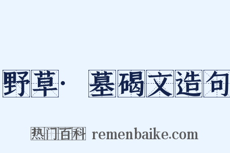 野草·墓碣文造句是什么意思的图片